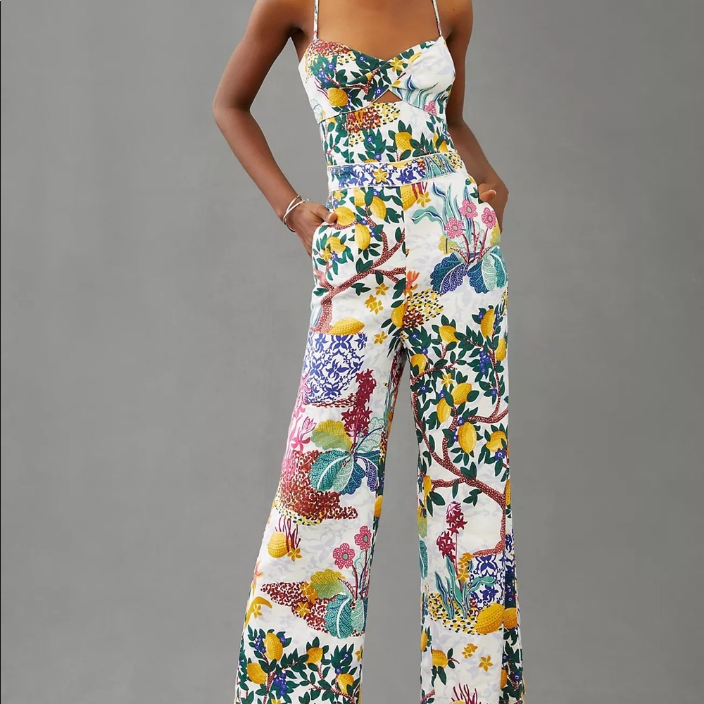 Maeve Cutout linen jumpsuit